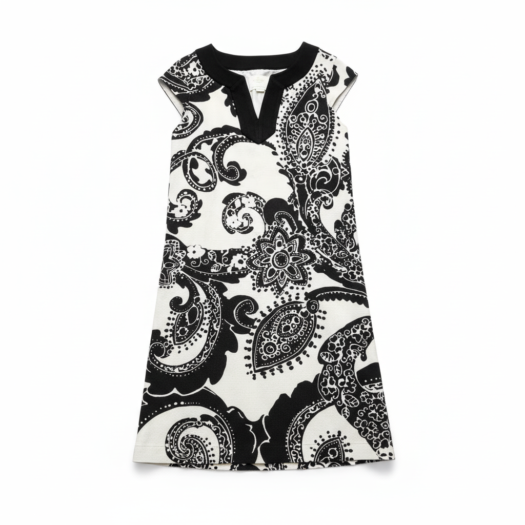 Trina Turk Black Paisley Shift Dress